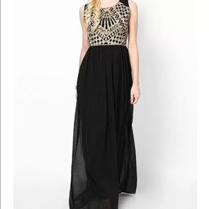 Georgette black a-line dress